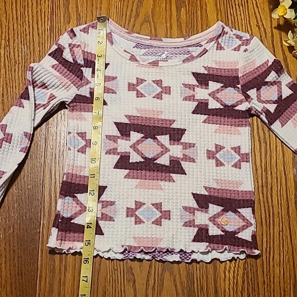 Justice Geometric Patterned Long Sleeve Knit Top - Girl's 7